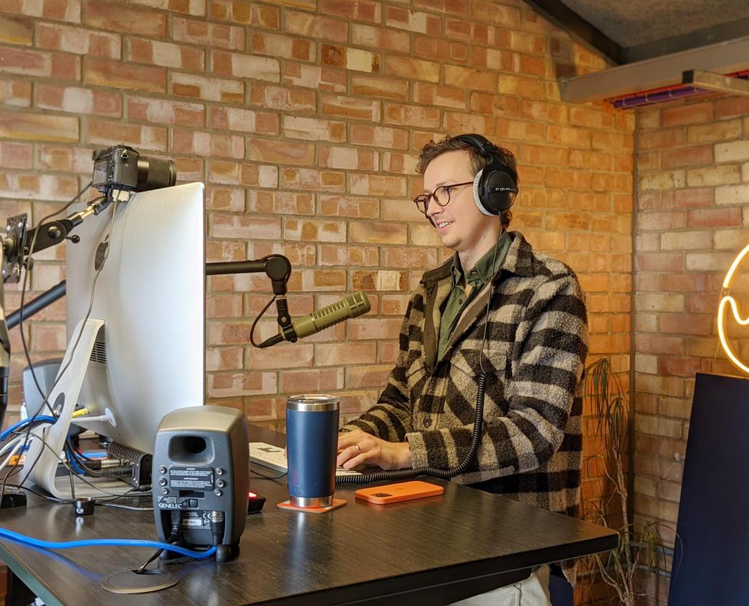 Harry Morton in his studio at The Old Church School in Frome